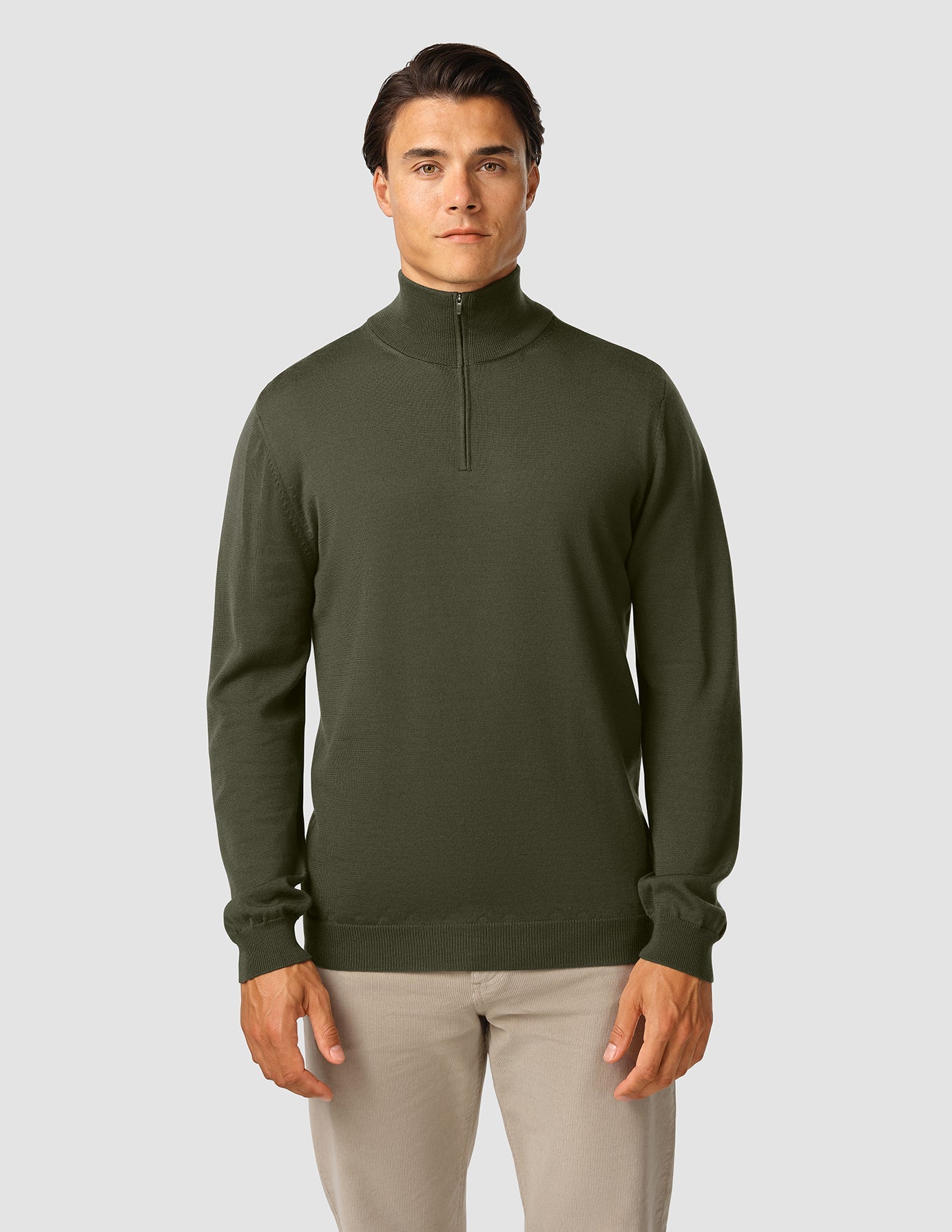 Premium Merino Half Zip Nightfall Green